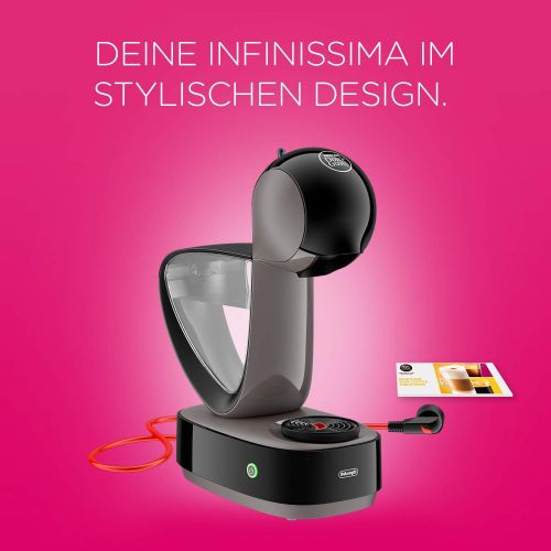  De’Longhi EDG EDG 260.G | NESCAFEE Dolce Gusto Infinissima | Kapsel Kaffeemaschine | Fuer heisse und kalte Getranke | 15 bar Pumpendruck fuer samtige Crema | Charcoal Grey