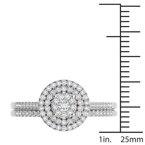  De Couer 13ct TDW Cluster Halo Bridal Set - White H-I by De Couer