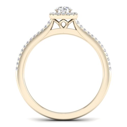  De Couer 10k Gold 38ct TDW Diamond Halo Bridal Ring by De Couer