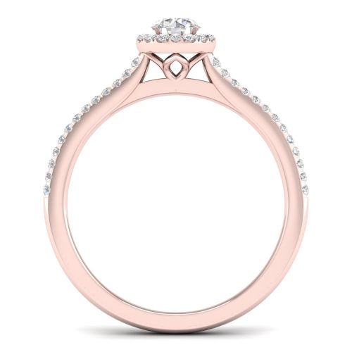  De Couer 10k Gold 38ct TDW Diamond Halo Bridal Ring by De Couer