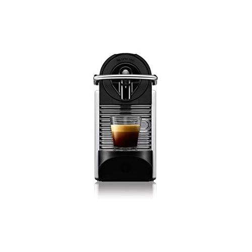  DeLonghi Nespresso EN 125.S Kapselmaschine Pixie Electric | 1260 Watt | 0,7 Liter | Flexible Tassen-Abstellflache fuer verschiedene Glaser | silber