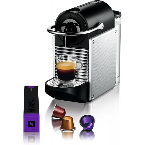  DeLonghi Nespresso EN 125.S Kapselmaschine Pixie Electric | 1260 Watt | 0,7 Liter | Flexible Tassen-Abstellflache fuer verschiedene Glaser | silber