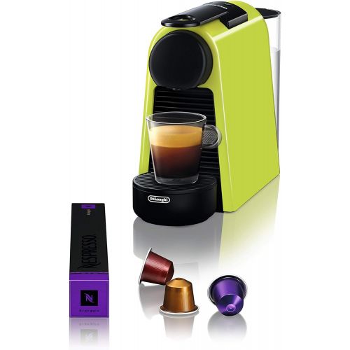  DeLonghi Nespresso Essenza Mini EN 85.L Kaffeekapselmaschine, Welcome Set mit Kapseln in unterschiedlichen Geschmacksrichtungen, 19 bar Pumpendruck, Platzsparend, Lime