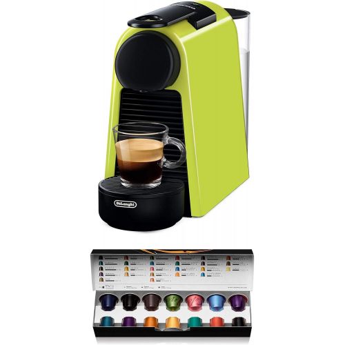  DeLonghi Nespresso Essenza Mini EN 85.L Kaffeekapselmaschine, Welcome Set mit Kapseln in unterschiedlichen Geschmacksrichtungen, 19 bar Pumpendruck, Platzsparend, Lime