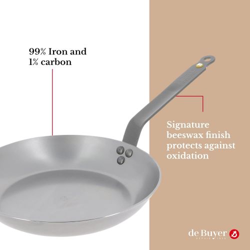  de Buyer - Mineral B Carbon Steel Frying Pan - Naturally Nonstick - Oven-Safe - Induction-ready - 11