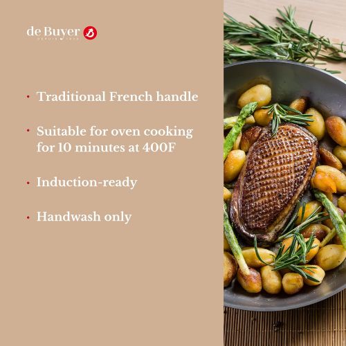  de Buyer - Mineral B Carbon Steel Frying Pan - Naturally Nonstick - Oven-Safe - Induction-ready - 11