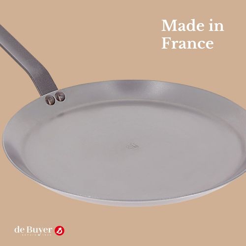  [아마존베스트]De Buyer MINERAL B Round Carbon Steel Crepe/Tortilla Pan 9.5-Inch