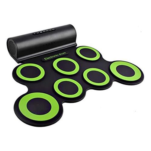  [아마존베스트]deAO Rollable Electric Drums Set - Foldable Musical Entertainment with Built-in Bluetooth Mode, Speakers, Foot Pedals and Drumsticks for Kids, Beginners, Adults