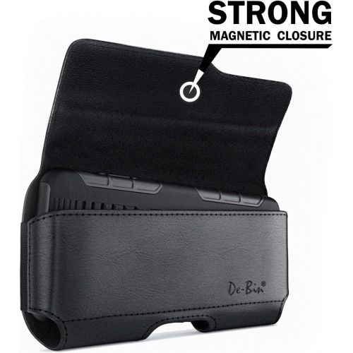  [아마존베스트]DeBin iPhone 12 Pro iPhone XR Holster, Leather Belt Holster Case with Belt Clip and Loops Cell Phone Holder Pouch for Apple iPhone 12 Pro/ 12/ 11/ XR (Fits Cellphone with Other Cas