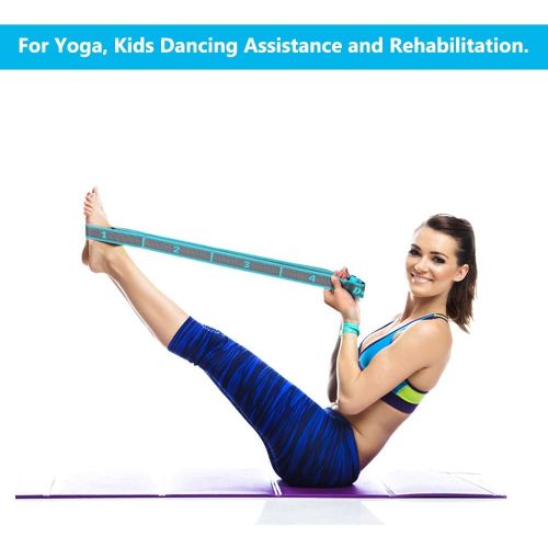  [아마존베스트]DeHub Yoga set, yoga stretch strap with 8 bows, washable, easy to wear and highly elastic gymnastics strap, ideal for hot yoga, physical therapy, greater flexibility.