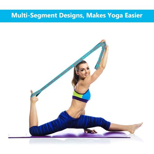  [아마존베스트]DeHub Yoga set, yoga stretch strap with 8 bows, washable, easy to wear and highly elastic gymnastics strap, ideal for hot yoga, physical therapy, greater flexibility.
