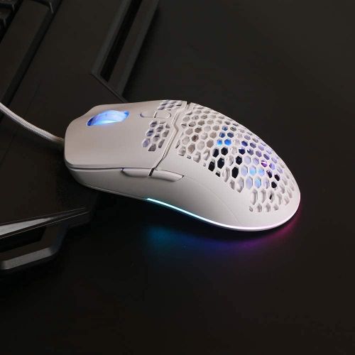  DeLUX 67G (2.36oz) Wired Lightweight Gaming Mouse with 7200DPI, 1000Hz Polling Rate, RGB Backlit and 7 Programmable Buttons, Honeycomb Gaming Optical Mouse for PC Gamer(M700BU(A725