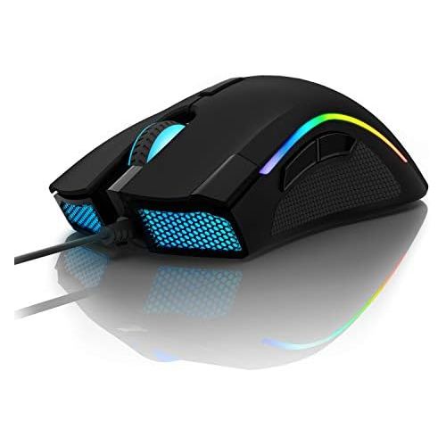  [아마존베스트]DELUX Gaming Mouse 16.8 Million RGB Colour 24000 DPI (Max) Programmable Ergonomic Mouse for PC Laptop 7 Buttons Unique Fire Button Design