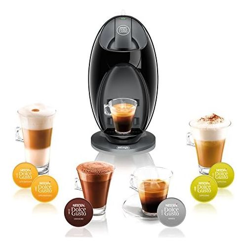  DeLonghi EDG 250.B, NESCAFEE Dolce Gusto Jovia Kapsel Kaffeemaschine fuer heisse und kalte Getranke, 15 bar Pumpendruck fuer samtige Crema, Manuelle Wasserdosierung, 0,8l Wassertank, a