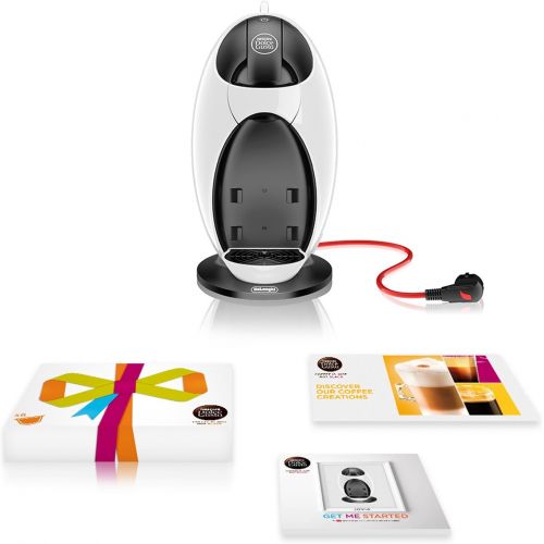  DeLonghi EDG 250.W NESCAFEE Dolce Gusto Jovia Kapsel Kaffeemaschine fuer heisse und kalte Getranke, 15 bar Pumpendruck fuer samtige Crema, Manuelle Wasserdosierung, 0,8l Wassertank, ab