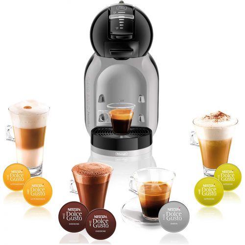  NESCAFEE DeLonghi EDG 155.BG Dolce Gusto Mini Me Kapsel Kaffeemaschine (fuer heisse und kalte Getranke, 15 bar Pumpendruck, 0,8l Wassertank) black / arctic Grey