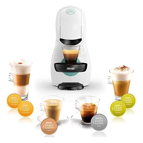  DeLonghi Nescafe Dolce Gusto Piccolo XS EDG Capsule Machine for Hot and Cold Drinks 15 Bar Pump Pressure Manual Water Dosing, White