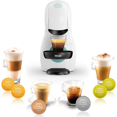  DeLonghi Nescafe Dolce Gusto Piccolo XS EDG Capsule Machine for Hot and Cold Drinks 15 Bar Pump Pressure Manual Water Dosing, White