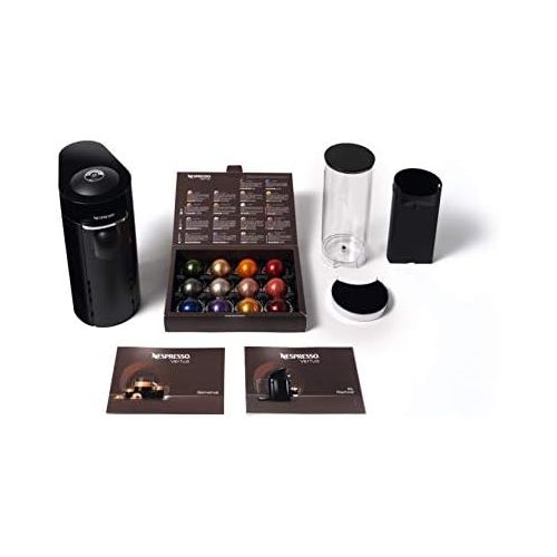  DeLonghi Nespresso Vertuo Plus | ENV 155.B Kaffeekapselmaschine | Eine Kaffeemaschine, 5 Tassengroessen | Inkl. Willkommenspaket mit 12 Kapseln | 1,7 L | schwarz