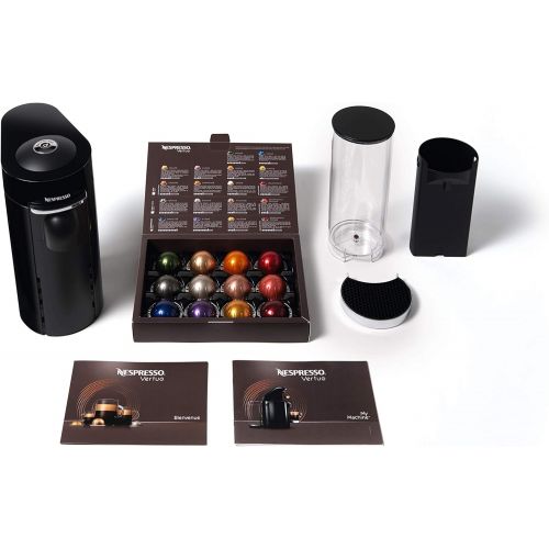  DeLonghi Nespresso Vertuo Plus | ENV 155.B Kaffeekapselmaschine | Eine Kaffeemaschine, 5 Tassengroessen | Inkl. Willkommenspaket mit 12 Kapseln | 1,7 L | schwarz