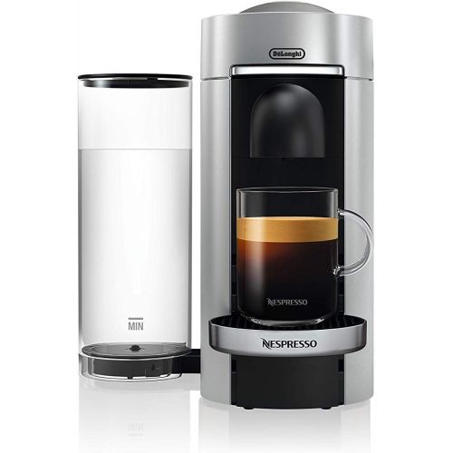  DeLonghi Nespresso Vertuo Plus | ENV 155.S Kaffeekapselmaschine | Perfekte Crema dank Centrifusion Technologie | Inkl. Willkommenspaket mit 12 Kapseln | 1,7 L | silber