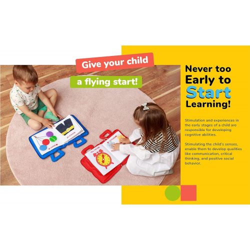  [아마존베스트]deMoca Quiet Book Montessori Toys for Toddlers  Travel Toy  Educational Toy with 9 Toddler Activities Busy Book for Boys & Girls + Zipper Bag