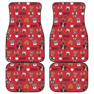 DealioHound I Love Dogs (Red) Set of 4 Car Floor Mats (2 x Front, 2 x Back)