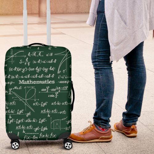  DealioHound Mathematica Design #2 Green Rolling Travel Luggage Cover/Protector