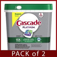 Dealmor Cascade Platinum ActionPacs Dishwasher Detergent, Fresh Scent - 62 Count (Pack of 2)