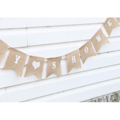  DealzEpic dealzEpic - Baby Shower - Rustic Burlap Banners Baby Shower Party Decoration Props - Swallowtail Shaped Banners