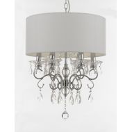 Dean Silver Mist Crystal Drum Shade Chandelier Lighting