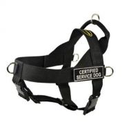 Dean & Tyler D&T UNIVERSAL CERTSERDOG BK-XS DT Universal No Pull Dog Harness, Certified Service Dog, X-Small, Fits Girth, 53cm to 64cm, Black