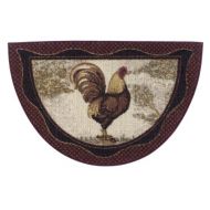 Dean Flooring Company Washable Non-Skid Rooster Kitchen Mat/Rug Half Circle 19 x 31