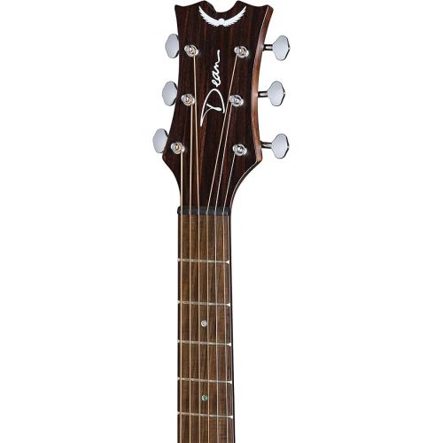  Dean Guitars 6 String St Augustine Folk Solid Top Acoustic/Electric Guitar, Right, Satin Vintage Black Burst (SA E VB)