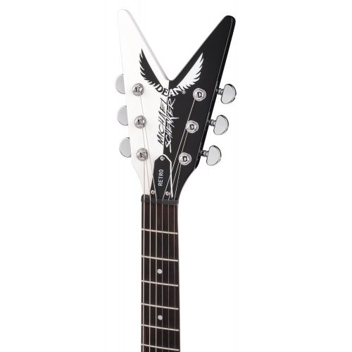  Dean Guitars Dean Michael Schenker Signature Retro Electric Guitar, Black/White