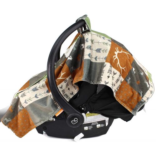  Dear Baby Gear Deluxe Baby Blankets, Custom Minky Print Black, Grey, Mint Moose, Aztec Minky