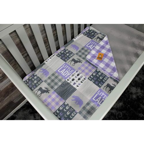  Dear Baby Gear Deluxe Baby Blankets, Custom Minky Print Black, Grey, Mint Moose, Aztec Minky