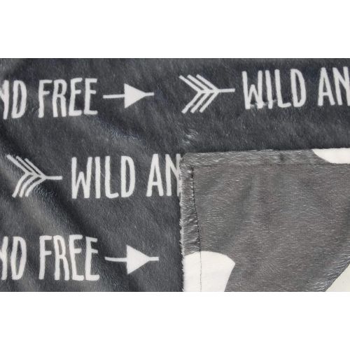  Dear Baby Gear Deluxe Baby Blankets, Custom Minky Print Black, Grey, Mint Moose, Aztec Minky