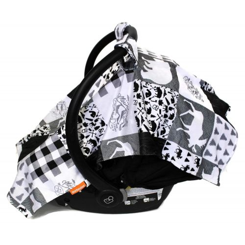  Dear Baby Gear Deluxe Baby Blankets, Custom Minky Print Black, Grey, Mint Moose, Aztec Minky