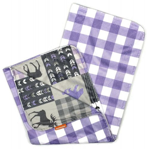  Dear Baby Gear Deluxe Baby Blankets, Custom Minky Print Black, Grey, Mint Moose, Aztec Minky