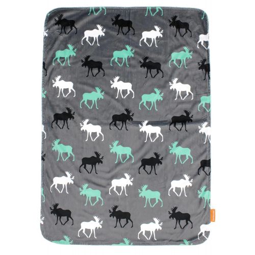  Dear Baby Gear Deluxe Baby Blankets, Custom Minky Print Black, Grey, Mint Moose, Aztec Minky