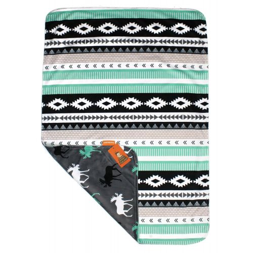  Dear Baby Gear Deluxe Baby Blankets, Custom Minky Print Black, Grey, Mint Moose, Aztec Minky