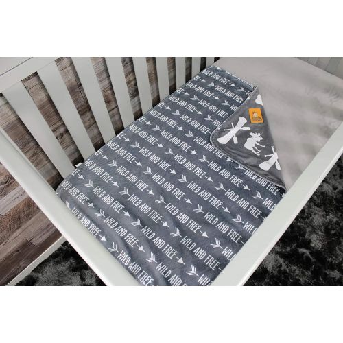  Dear Baby Gear Deluxe Baby Blankets, Custom Minky Print Black, Grey, Mint Moose, Aztec Minky