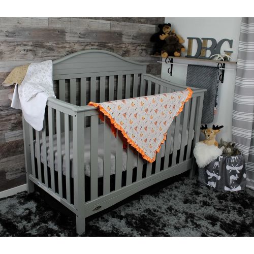  Dear Baby Gear Car Seat Canopy, Fox And Teepees, Orange Minky