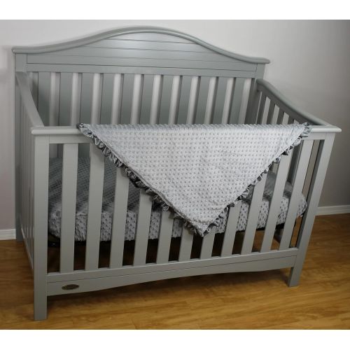  Dear Baby Gear Baby Blankets, Antlers on Grey, Grey Minky, 32 Inches by 32 Inches