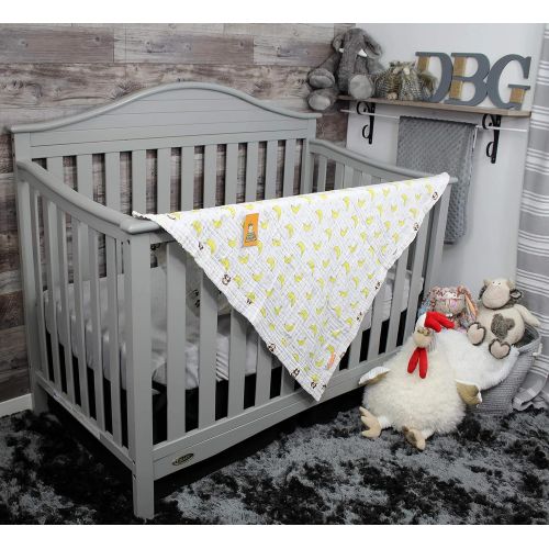  Dear Baby Gear Muslin Swaddle Baby Blanket Brown Monkey & Banana, Includes 180 Day Warranty, 43 inches X 43 inches