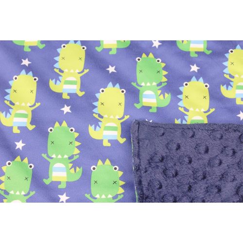  Dear Baby Gear Car Seat Canopy, Green Dinosaurs on Navy, Navy Minky Dot