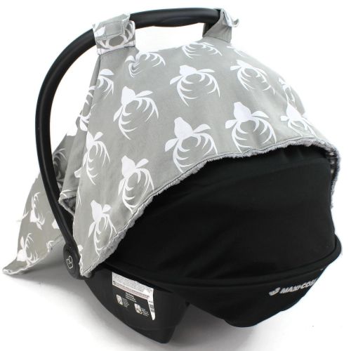  [아마존베스트]Dear Baby Gear Carseat Canopy, Antlers on Grey, Grey Minky