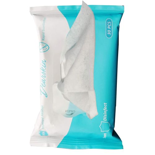  Isopropyl Alcohol Based Hand Wipes 30 Cloths. Travel Size Sanitizing Wet Wipes, Pocket Hand Sanitizer, Total Cleaning by Dearskin Skin Care. (80 Pack 30 Cloths 2400 count)