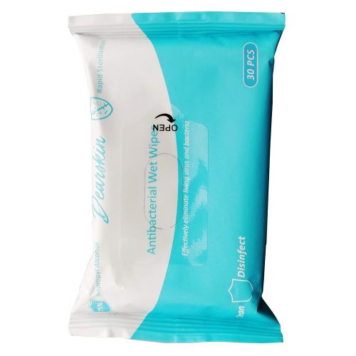  Isopropyl Alcohol Based Hand Wipes 30 Cloths. Travel Size Sanitizing Wet Wipes, Pocket Hand Sanitizer, Total Cleaning by Dearskin Skin Care. (80 Pack 30 Cloths 2400 count)